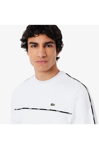 Lacoste Sh9818 Erkek Sweatshirt Beyaz