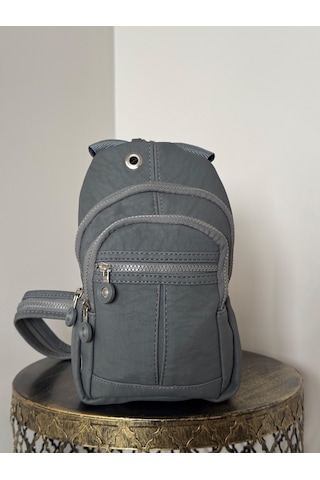 Nira Üç Bölmeli Fermuar Kapama Unısex Body Bag Çanta & Sırt Çantası Olarak Kullanılabilir 12 Gri