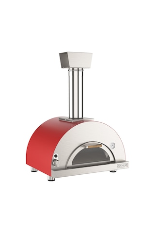Oveneat Gazlı Single Kırmızı Pizza Fırını Gümüş - Siyah