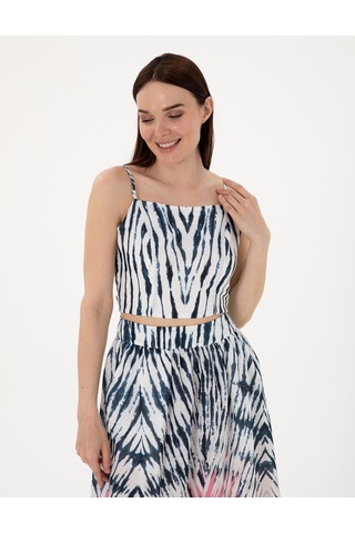 Pierre Cardin Kadın İndigo Kısa Kollu Bluz 50301145-vr028 Indigo