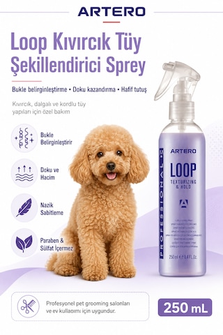Artero Loop Kıvırcık Tüylü Köpekler İçin Şekillendirici Ve Doku Verici Sprey 250 Ml