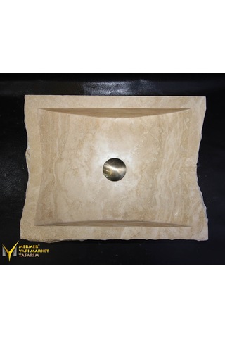 Traverten Şekilsiz Kare Lavabo