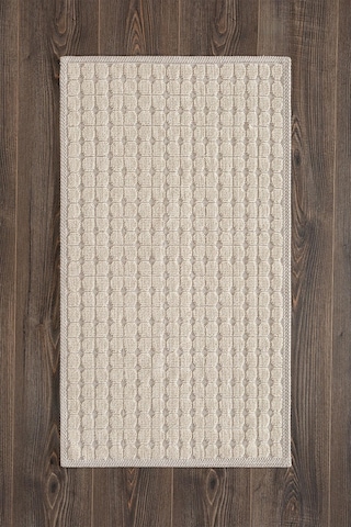 Sakura Sk009a Doğal Pamuk 2'li Banyo Paspas Seti 60x100 60x50cm Kaymaz Taban Makinada Yıkanabilir Kemik