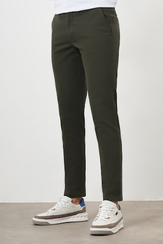 Morven Erkek Haki Yazlık Pileli Slim Fit Chino Pantolon Haki