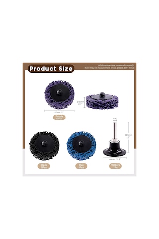 Maiyame "15 Parça 2 İnç Hızlı Değiştirmeli Roloc Zımpara Disk Seti - Pas Ve Boya Çıkarma İçin Çok Amaçlı"