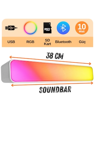 Mikado MD-SBT25 Rgb Oyuncu Speaker Taşınabilir Soundbar