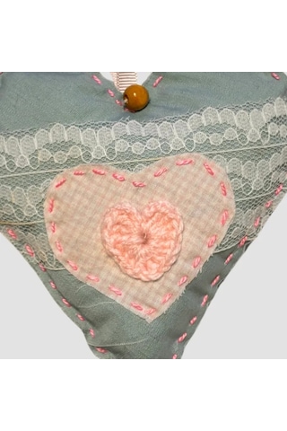 Uretti - Gamze 4416 El Yapımı Kalpli Dantelli Lavanta Tanecikli Kese 13cm - Açık Pembe