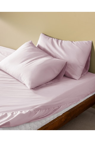 Manon Tek Kişilik %100 Pamuk Ranforce Lastikli Çarşaf Takımı - Mürdüm Mürdüm