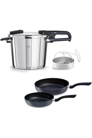 Fissler - Vitaquick Edition 6 Litre Düdüklü Tencere + Tava Set