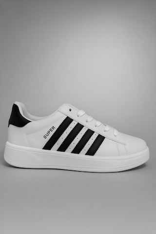 Unisex Spor Ayakkabı Sneaker Hafif Ortopedik Eva Taban Memory Foam Günlük Kullanım İçin Rahat Beyaz - Siyah