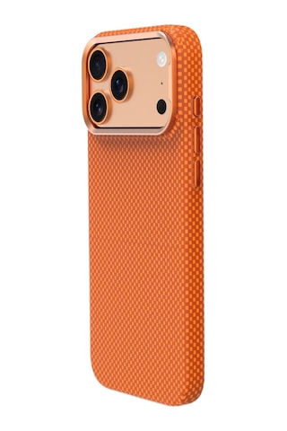 Piili Apple iPhone Uyumlu 17 Pro Max Kevlar Serisi Magsafe Kılıf Turuncu