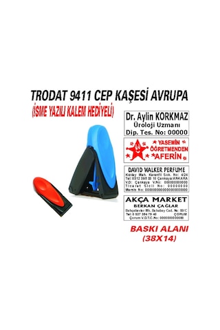 Trodat 9411 Cep - Firma - Ofis - Şirket - Doktor - Avukat Kaşesi N11.24872