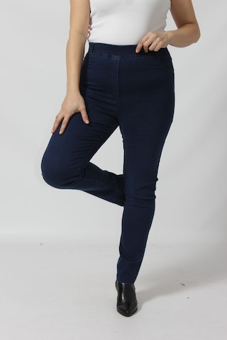 Moda Berray R001 Beli Lastikli Esnek Büyük Beden Mevsimlik Mavi Kot Pantolon Denim - Lacivert