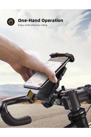 Lamicall Motosiklet Ve Bisiklet Telefon Tutucu 360 Derece Döndürülebilir Bm02yellow Siyah - Sarı