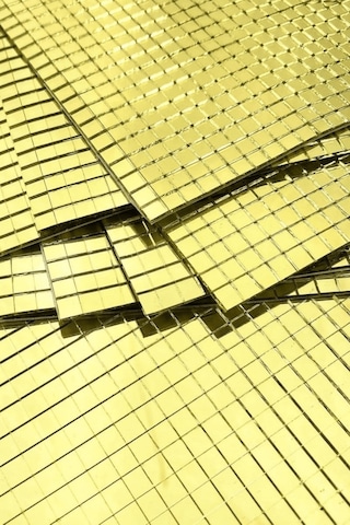 Büro Ev Ofis Etkinik Dekoru İçin 30x30cm Yapışkanlı Kare Gold Cam Mozaik Fayans Aynalı Dekor Panel