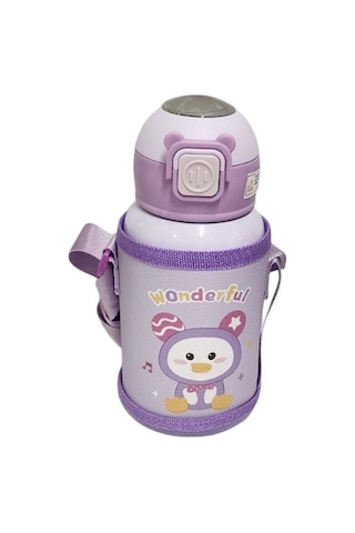 Akıllıelma-taros Cute Mor Animals Çelik Matara 500 Ml Mor