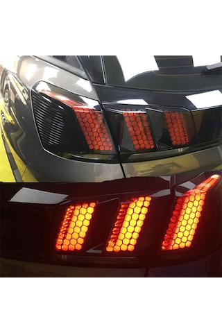 Singree Evrensel Araç Stop Lambası Sticker - Siyah Pvc Bal Peteği Desenli Yapışkanlı