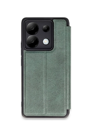 Newface - 384 - Xiaomi Redmi Note 13 Pro 5g Kılıf Flip Cover - - Kmrsfres - Koyu Yeşil