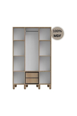 Karanfil 3 Kapak Mdf Ayaklı Tasarım Gardırop Rota
