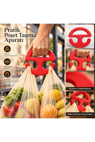 Ergonomik Çoklu Poşet Taşıma Aparatı Market Ve Pazar Poşeti Tutacağı