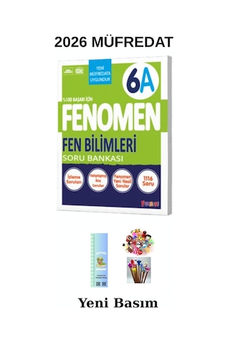 Fenomen 6. Sınıf Fen Bilimleri A Soru Bankası Maarif M. Tırtıl A. +kalem B. 2026 Yeni Ürün