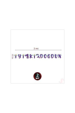 Pırıltılı Deniz Kızı İyiki Doğdun Banner, 2 Mt