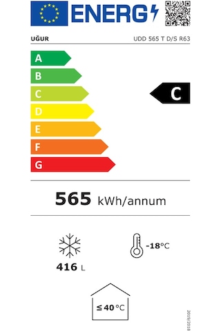 Uğur UDD 565 T D/S R63 416 L Sandık Tipi Derin Dondurucu