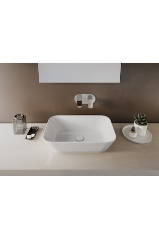 VitrA Geo Dikdörtgen Çanak Lavabo 60 CM Beyaz 7425B003-0016