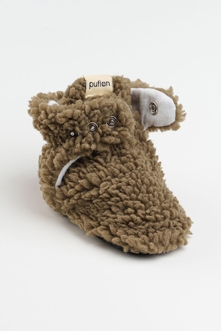 Organik Pamuk Astarlı, Bebek İlk Adım Ayakkabısı, Kaydırmaz Taban, Bebek Pandufu, Bej Patik Haki