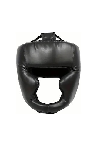 Tam Kapalı Kalınlaşmış Boks Kaskı Erkek Kadın Yetişkin Karate Siyah