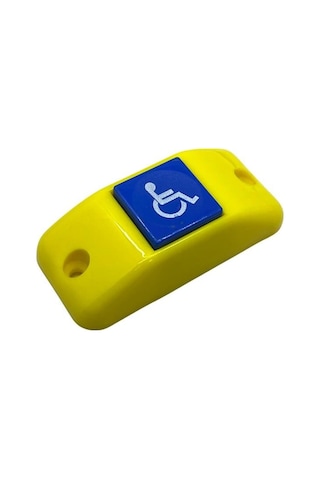Sanel Stop Butonu Düz Tip Engelli Sarı 80 38 Mm