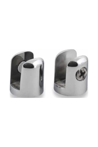 2 Adet Yuvarlak Cam Raf Tutucu Etejer 7 Mm Parlak Krom Metal