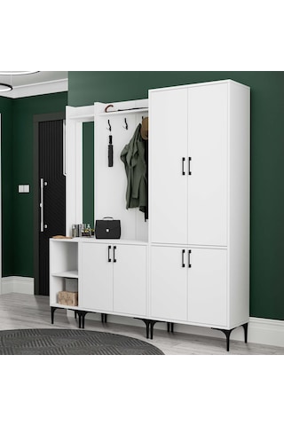 Set 5040-5000-5030 Royal Sol Aynalı 6 Kapaklı 9 Askılı 2 Raflı Po