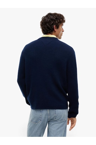 Tommy Hilfiger Tjm Reg Wool Mıx Sweater Erkek Mavi Kazak - Dm0dm23572
