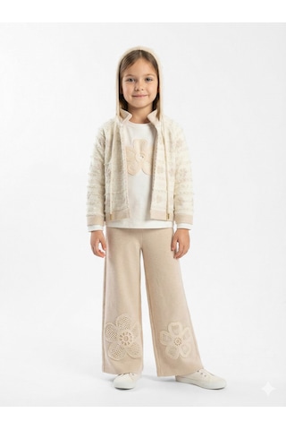 Xo Kids Kız Çocuk 3lu Alt Üst Takım 6-14 Yaş 801 Bej