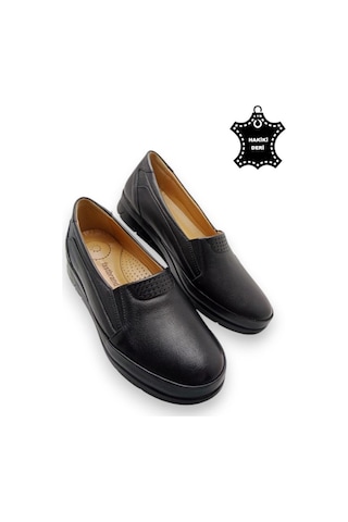 Kadın Hakiki Deri Içi Deri Comfort Tam Ortopedik Anne Ayakkabı Siyah