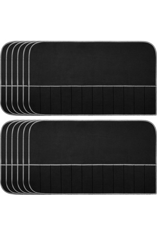 12'li Set Gümüş Koruma Torbası, Anti-pas Keçe Çanta Black