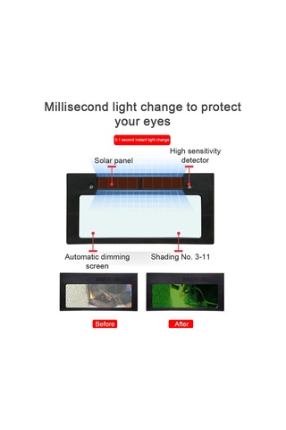 Geeksen "güneş Enerjili Otomatik Kararan Kaynak Gözlüğü - Elektrik Ve Argon Kaynağı İçin Güvenli Koruma"