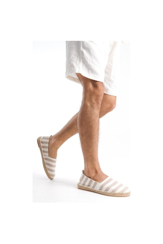 Mubiano Summer Erkek Jüt Taban Keten Beyaz/bej Espadril -mssr3535-bb Beyaz/bej