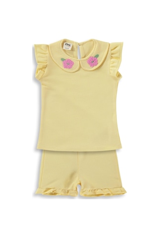 Civil Baby Yaka Nakışlı 6-18 Ay Takım - Sarı