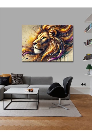 Kanvas Tablo Güçlü Aslan Portresi 50cmx70cm