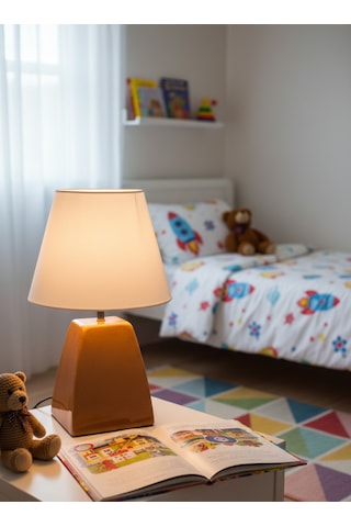 Dekoratif Dörtgen Konik Seramik Abajur Abj0078