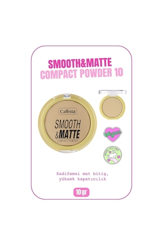 Callista Smooth & Matte Compact Powder Mat Görünümlü Pudra 10 Natural Beige
