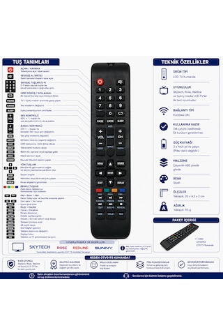 Skytech Rose Redline Sunny Otv0193 Tv Kumandası