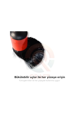 Qcraft 5 Parça Araç İçi Temizlik Fırça Seti Ve Yeşil Araç Havalandırma Temizleme Fırçası Hediyeli Detaylı O