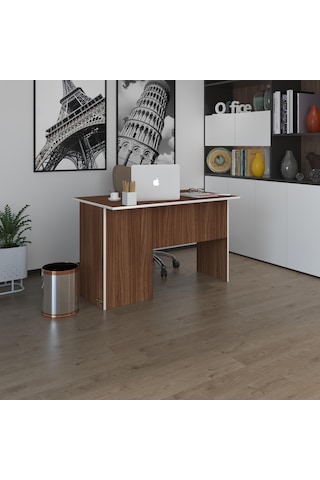 Kenzlife Ofis Masası Miyamoto Cvz Sağ 75 160 80 Raflı Dolap Bilgisayar Çalışma Masası Beyaz