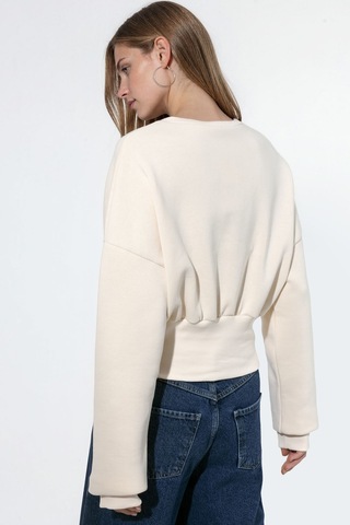 Hiccup Busem Kadın Pamuk-polyester Sweatshirt Krem