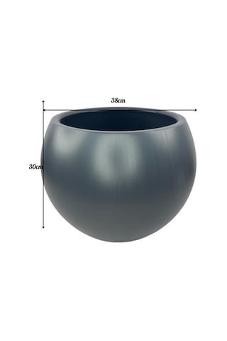 Küre Yuvarlak Top Vazo Dekoratif Saksı Antrasit 38 30cm