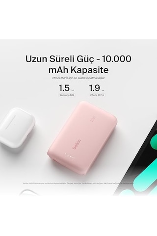 Power Bank, Entegre Kablolu Taşınabilir Şarj Cihazı 10k Pd 20w - Usb-c Güç Dağıtımı, Power Bank 17 Serisi, iPad Uyumlu Pro, Galaxy Uyumlu S25 Ve Daha Fazlası İçin Hızlı Şarj