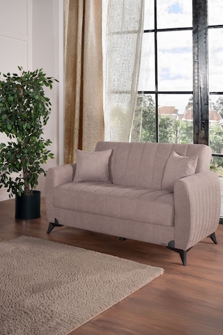 Kilim Mobilya Linda Iki Kişilik Kanepe Yüksek Ayaklı Açık Açık Kahverengi Açık Kahverengi